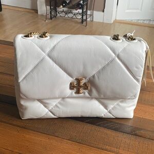 Tory Burch Kira Diamond Quilt Warm White Shoulder Bag